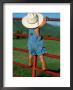 Boy In Cowboy Hat Standing On A Rail Fence by Gary Hubbell Limited Edition Print