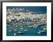 Aerial Of The Harbour And Mykonos Town With Windmills In The Background, Greece by Fraser Hall Limited Edition Print