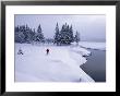 Snowshoeing On The Shores Of Second Connecticut Lake, Northern Forest, New Hampshire, Usa by Jerry & Marcy Monkman Limited Edition Print