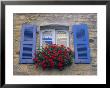 Blue Shuttered Windows And Red Flowers, Concarneau, Finistere, Brittany, France, Europe by Ruth Tomlinson Limited Edition Print