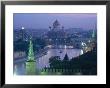 City Skyline And The Moskva River At Dusk, Moscow, Russia by Charles Bowman Limited Edition Print