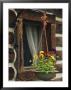 Flower Basket Outside Window Of Log Cabin, Fort Boonesborough, Kentucky, Usa by Dennis Flaherty Limited Edition Print