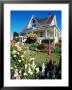 Historic House With Garden Flowers In Foreground, Mendocino, California by John Elk Iii Limited Edition Print