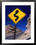 Sign Warning Of A Curvy Road, Near The Artist's Palette, Nevada by Dominic Bonuccelli Limited Edition Print