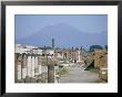 Vesuvius Volcano From Ruins Of Forum Buildings In Roman Town, Pompeii, Campania, Italy by Tony Waltham Limited Edition Print