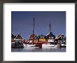 Waterfront Houses And Boats, Volendam, Netherlands by Izzet Keribar Limited Edition Print