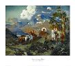 Emigrant Train At Donner Lake by David Johnson Limited Edition Print