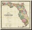 New Map Of The State Of Florida, C.1870 by Columbus Drew Limited Edition Pricing Art Print