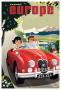 Travel Europe, Red Jaguar by Michael Crampton Limited Edition Pricing Art Print