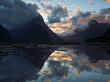 Sunset At Milford Sound In Fiordland National Park. Fiordland, South Island, New Zealand, Pacific by Adam Burton Limited Edition Print