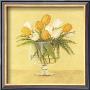 White And Orange Tulips In Vase by Cuca Garcia Limited Edition Pricing Art Print