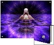 Statue Of Woman Surrounded By Ring Of Purple Light by I.W. Limited Edition Pricing Art Print