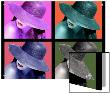 Four Views Of Woman Wearing Wide-Brimmed Hat by I.W. Limited Edition Print