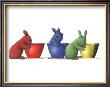 Three Rabbits And Pots by Alan Baker Limited Edition Print