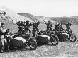 German Motorcycle Patrol During World War Ii Gas Alarm by Robert Hunt Limited Edition Print