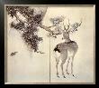 Deer Pine And Bat by Keibun & Toyo Toyohiko Limited Edition Pricing Art Print