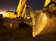 Yellow Back Hoe At Night by David Elton Limited Edition Print
