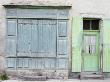 Shuttered Shop, Traditional Paint Colours, Faded, Patina, Laguepie by Gillian Darley Limited Edition Pricing Art Print