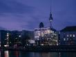 Netherlands Embassy, Berlin, Exterior Nightshot Across River Spree With Alexanderplatz Fernsehturm by Nicholas Kane Limited Edition Pricing Art Print