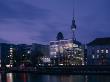 Netherlands Embassy, Berlin, Exterior Nightshot Across River Spree With Alexanderplatz Fernsehturm by Nicholas Kane Limited Edition Print