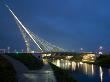 Three Bridges Over The River Hoofdvaart, Hoofddorp, One Of The Bridges At Dusk, Santiago Calatrava by Ralph Richter Limited Edition Print