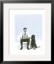 Yves Klein With Afghan Hound, C.1959 by Charles Wilp Limited Edition Print