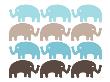 Brown Elephant Family by Avalisa Limited Edition Print