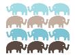 Brown Elephant Family by Avalisa Limited Edition Pricing Art Print