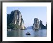 Halong Bay, Karst Limestone Rocks, House Boats, Vietnam by Steve Vidler Limited Edition Print