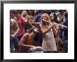 Shirtless Male Drummer And Dress Wearing Female Flutist Jamming During Woodstock Music Festival by Bill Eppridge Limited Edition Pricing Art Print