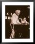 Mark Twain Playing Pool With The Daughter Of His Biographer Albert Bigelow Paine by Albert Bigelow Paine Limited Edition Print