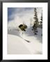 Telemark Skier Turning Through Powder, Wasatch Mountains, Usa by Mike Tittel Limited Edition Print