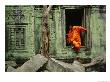 Angkor Wat Temple With Monk, Siem Reap, Cambodia by Steve Raymer Limited Edition Print