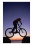 Silhouette Of Mountain Biker On Rock, Baja, Mexico by Eric Sanford Limited Edition Print