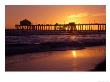 Ocean Pier At Sunset, Huntington Beach, Ca by Charles Benes Limited Edition Print