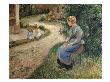 The Servant Seated In The Garden Of Eragny by Camille Pissarro Limited Edition Print