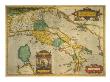 Map Of Italy by Abraham Ortelius Limited Edition Print