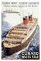 Cunard Line, Queen Elizabeth, Queen Mary by Walter Thomas Limited Edition Print