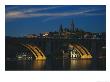 Dusk View Of Georgetown University Above Key Bridge Over The Potomac River by Raymond Gehman Limited Edition Print