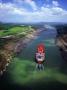 High Angle View Of Cargo Ship On Gaillard Cut, Panama Canal, Near Gamboa, Gamboa, Panama by Alfredo Maiquez Limited Edition Print