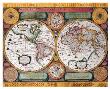 Antique Map, Terre Universelle, 1594 by Petro Plancio Limited Edition Pricing Art Print