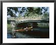 Punt On River Avon Going Under Bridge, Christchurch, Canterbury, South Island, New Zealand by Julian Pottage Limited Edition Print