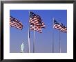 Statue Of Liberty And Us Flags, New York City, Usa by Walter Bibikow Limited Edition Pricing Art Print