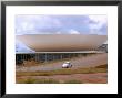 Three Powers Square Building Built By Oscar Niemeyer As Volkwagan Drives By by Dmitri Kessel Limited Edition Print