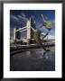Tower Bridge And The Girl With A Dolphin Sculpture, London, England by Amanda Hall Limited Edition Pricing Art Print