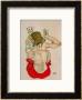 Female Nude Seated On Red Drapery by Egon Schiele Limited Edition Print