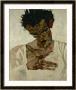 Egon Schiele, Self-Portrait With Bent Head, Study For Eremiten (Hermits) by Egon Schiele Limited Edition Print