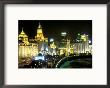 View Of The Bund Area Illuminated At Night, Shanghai, China by Walter Bibikow Limited Edition Pricing Art Print