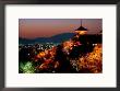 Main Hall, Sakura Trees And Pagoda Lit Up At Night At Kiyomizu-Dera Temple, Kyoto, Japan by Frank Carter Limited Edition Print