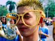Portrait Of Boy With Colourful Hair And Spectacles In Spring Festival Parade, Chiang Mai, Thailand by Alain Evrard Limited Edition Print